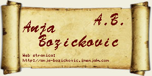 Anja Božičković vizit kartica